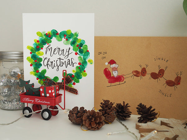 Χριστουγεννιάτικες κάρτες με τα δακτυλικά μας αποτυπώματα : so cool!