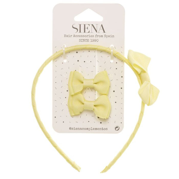 Σετ στέκα και τσιμπιδάκια μαλλιών κορίτσι κίτρινα - Siena