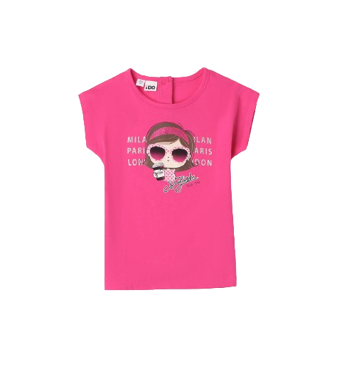 T-shirt κορίτσι φούξια -iDO