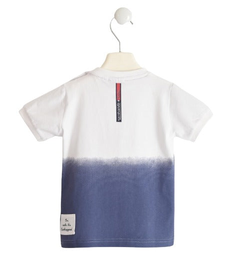T-shirt αγόρι λευκό μπλε-Sarabanda
