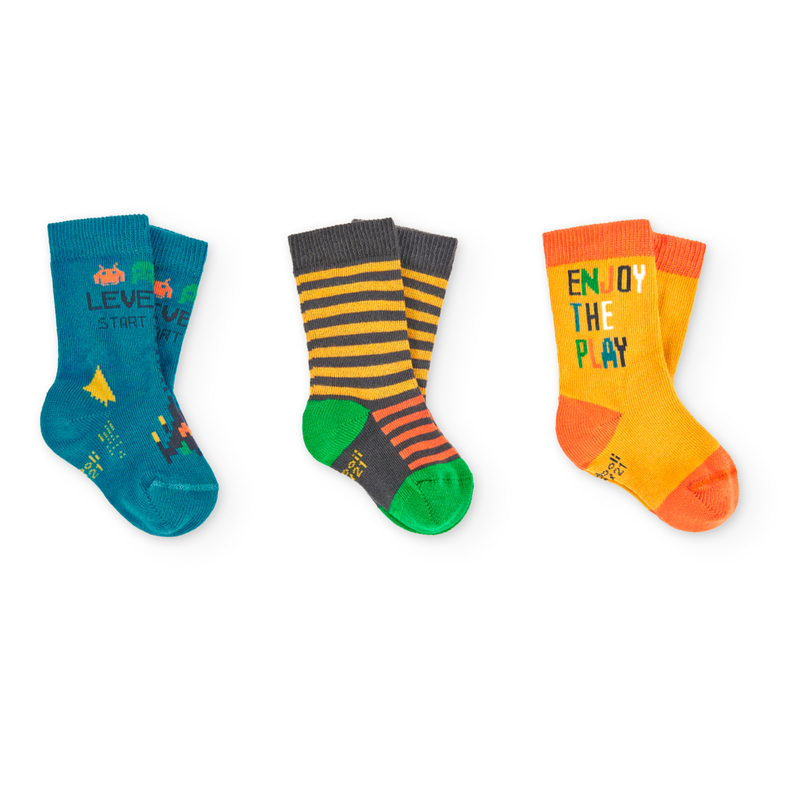 Κάλτσες αγόρι σετ 3 τμχ πολύχρωμες -Boboli