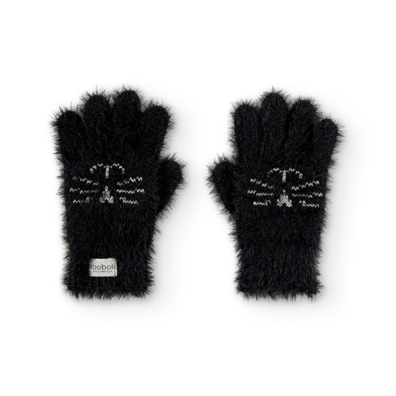 Γάντια κορίτσι μαύρο -Boboli